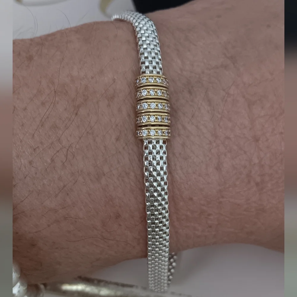 STERLING SILVER BELLA LUCE (R) BRACELET 7.5" - Picture 4 of 5